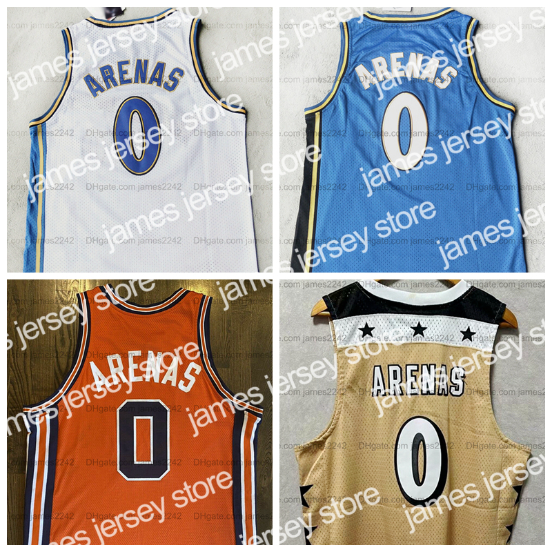 

College Basketball Wears Retro Men #0 Gilbert Arenas Basketball Jersey Yellow Blue White Color High Quality 0 Jerseys Wholesale All Stitched, #0 gold
