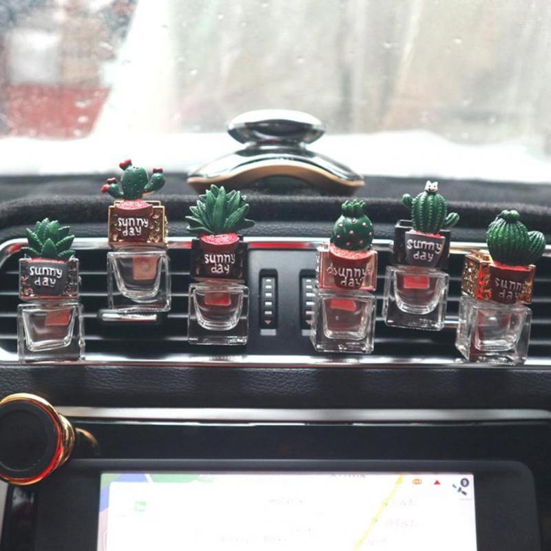 

Car Air Freshener Conditioning Vent Perfume Clip Creative Cute Resin Cactus Fragrance Solid Decoration Ornaments