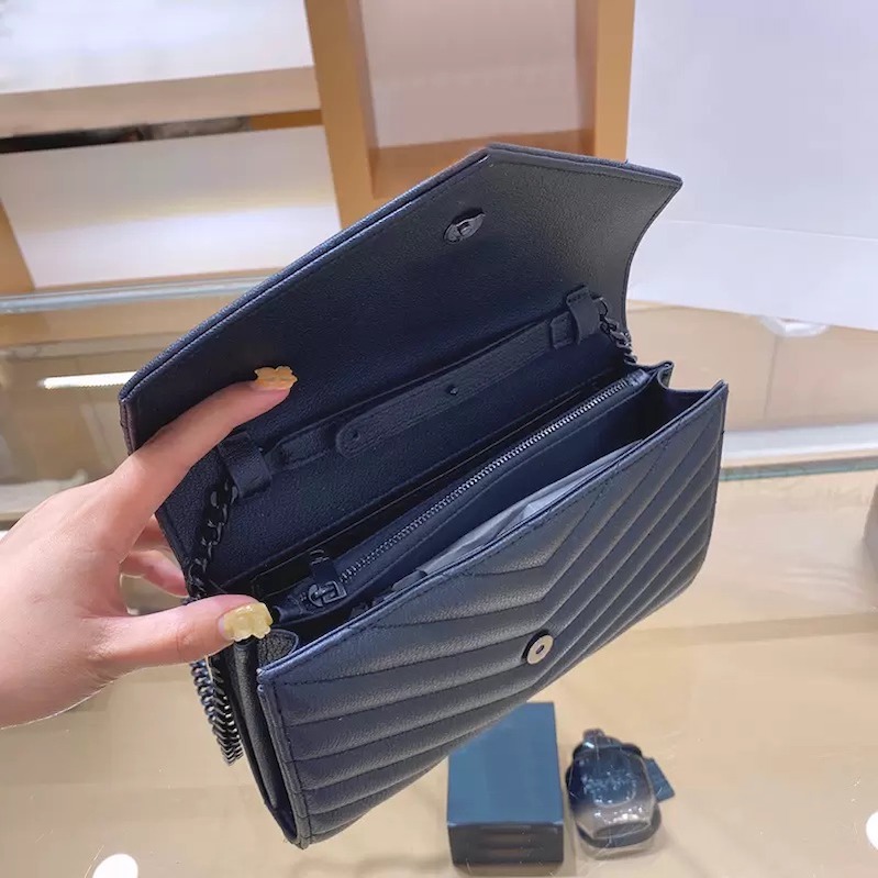 

2022 Caviar wallet Shoulder Bag Cross Body Bag Woman Handbag Purse Original Box Leather High Quality Women Messenger Chain womens luxurys designers bags, Empty box