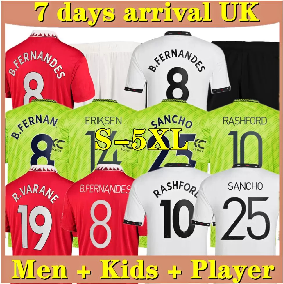 

RASHFORD soccer jersey player version SANCHO SHAW POGBA 2022 2023 fans MANS UTD MARTIAL B. FERNANDES MANCHESTERS 22 23 football top soccer shirt men kids kit 0826, 22/23 third+epl