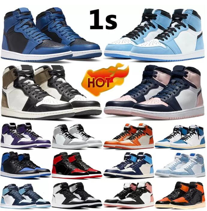 

Jump men Basketball Shoes 1s Dark Marina Blue Mocha jumpman 1 University Blue 85 Georgetown Light Smoke Grey outdoor mens trainer, 23