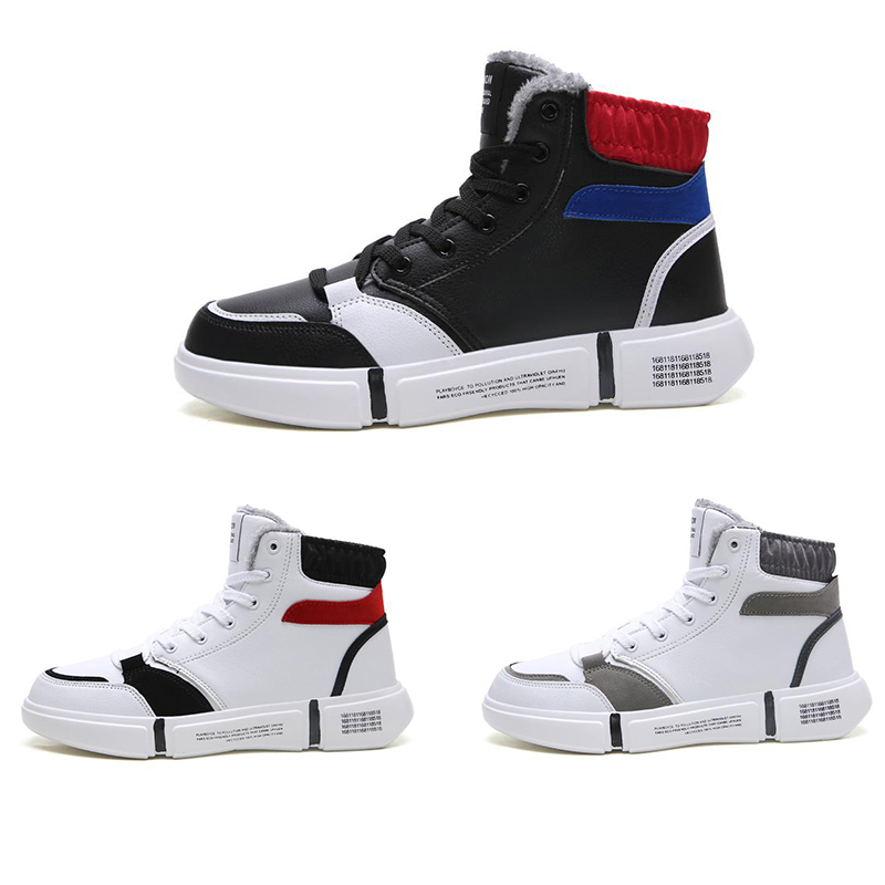 

arrival Lace Simple designer shoes soft black white Grey warm man boy men boots mens Sneakers Boot trainers outdoor walking Size 39-45