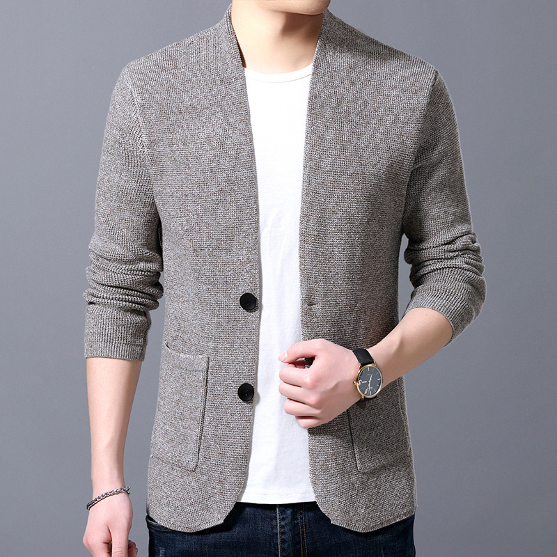 

Men's Jackets Sweater Cardigan Men's Wool Single Breasted Simple Solid Color Style Loose Knit Jacket Coat Asian Size M4XL LL220826, Gray