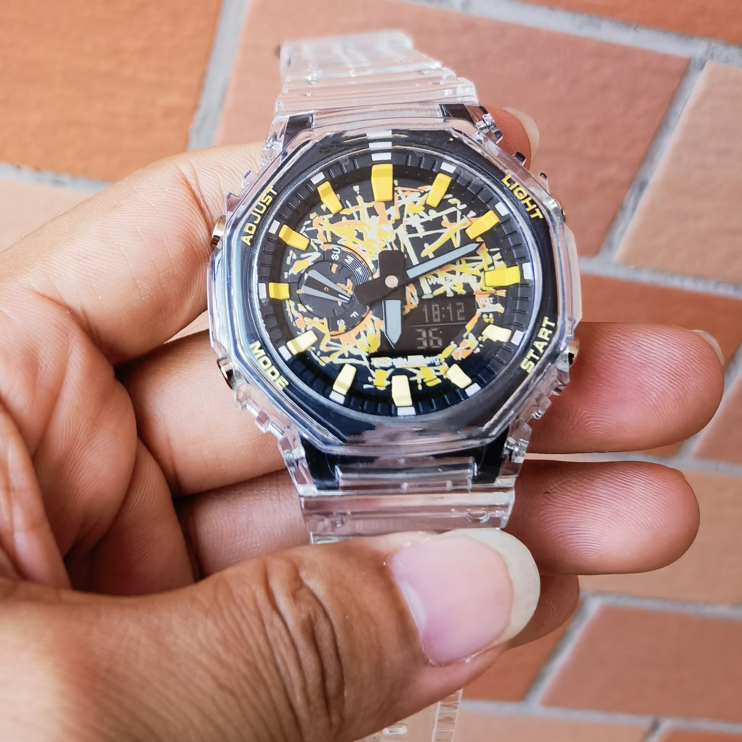 

transparent 2100 style relogio masculino waterproof men's wristwatch Sport dual display GMT Digital LED reloj hombre Army Military watch 72 colors contact me, #31