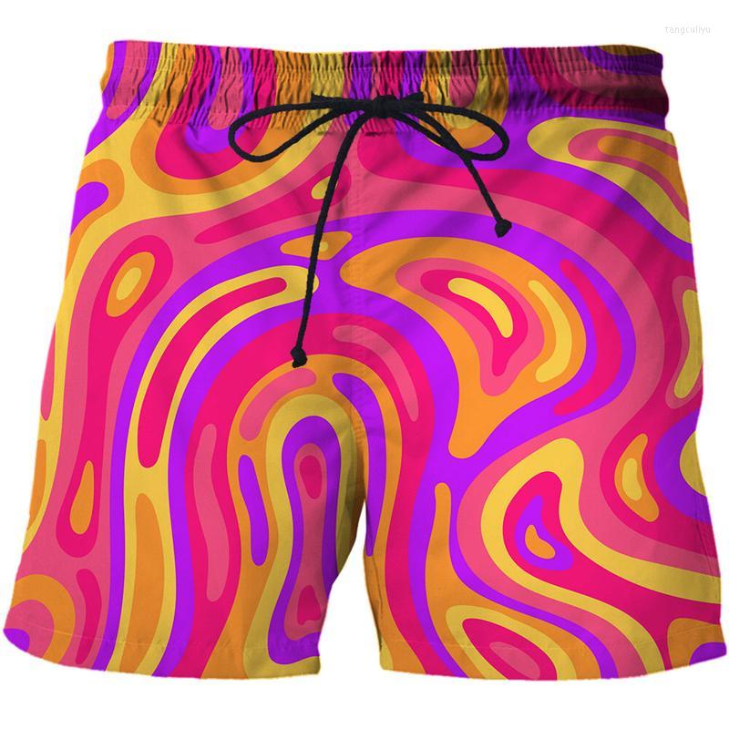 

Men's Shorts Men's Beachwear Dazzle Color Printed 3D Vertigo Fashion Man Casual Clothing Swimming Loose Short Pants With Rope, Cbdk-1428