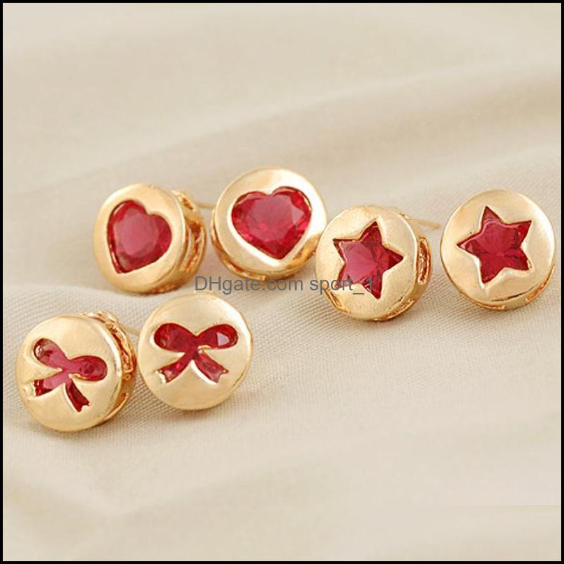 

Stud Earrings Wholesale New Style Red Heart Wedding Jewelry Accessories Channel Drop Delivery 2021 Sport1 Dhsue
