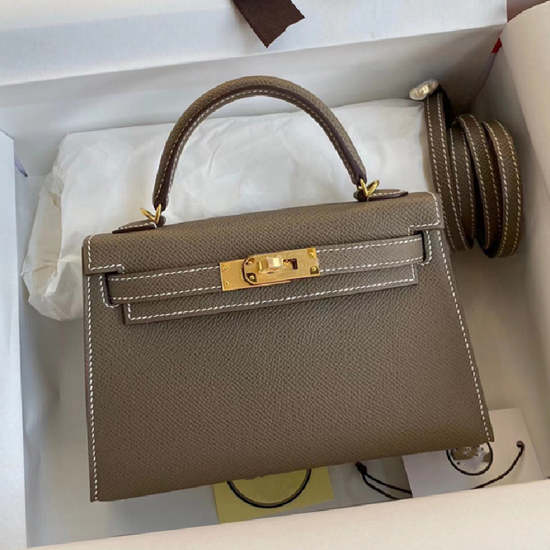 

9A top high quality bag handmade beeswax line designer luxury lady crossbody handbag original imitation classic epsom leather 19CM mini Fashion shoulder gift box
