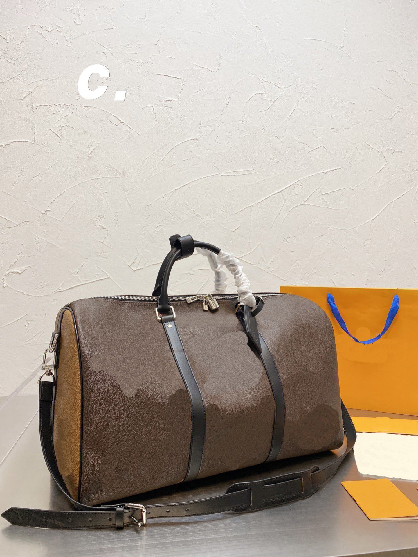 

Designers shoulder bag luxurious tote purse handbag message bags cluth top quality classic Genuine leather Crossbody OLD Flower Luggage men's Trashbags 50CM, Black damier