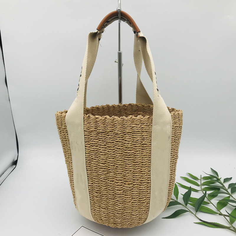

Luxury Designer Fashion Big Bag Tote Bag Men And Women Handbag Woven Leather Bucket Bags With Letters Summer V51, 36*25cm