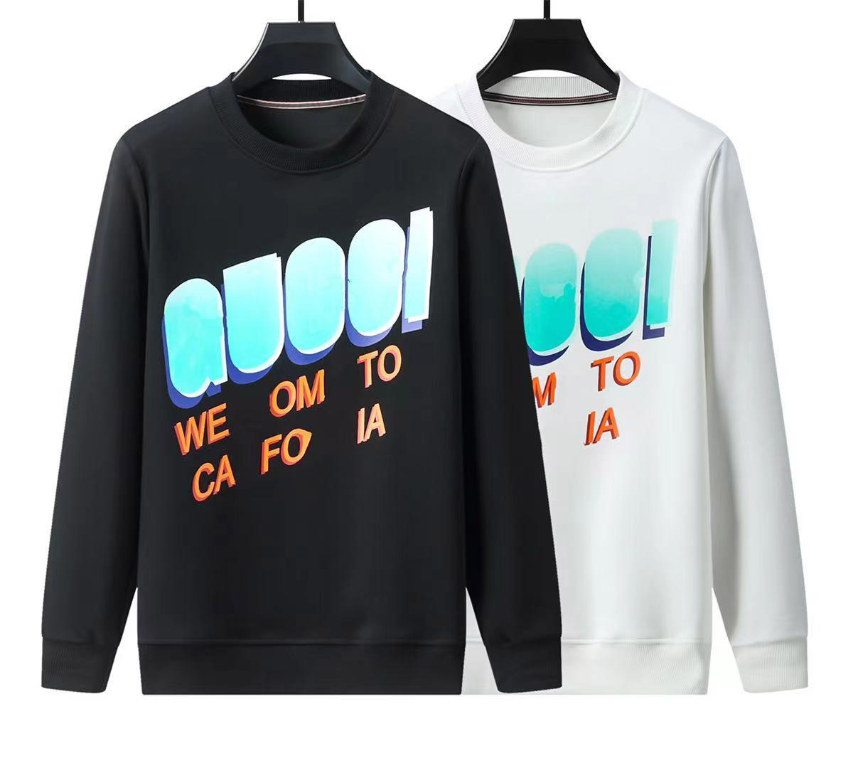 

Men's Hoodies & Sweatshirts Designer Casual Embroidered Hip Hop Hooded Male White Text Printed High Street Pullover