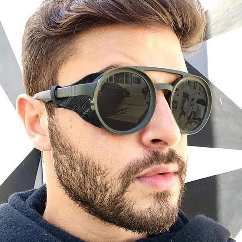 

Sunglasses Classic Steampunk Men Round Brand Gothic Punk Man High Quality UV400