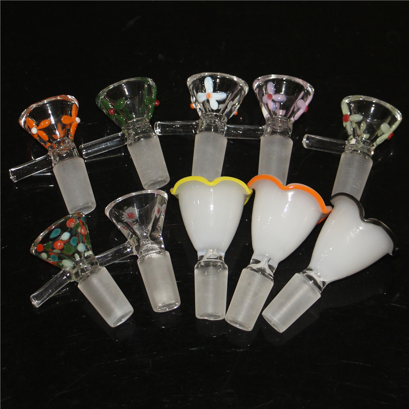 

14mm Male Glass Bowl Pieces Hookah Funnel Filter Bowl Joint Downstem Smoking Accessories Handle Pipe Bong Oil Dab Rigs