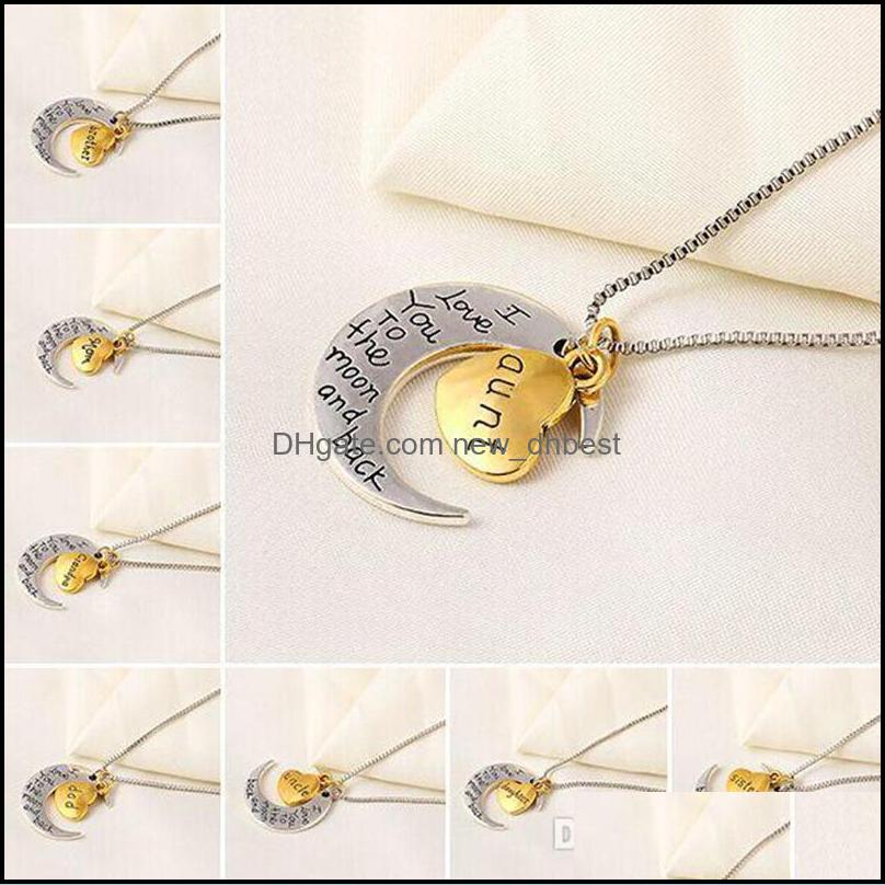 

Pendant Necklaces Fashion Korean Crescent Moon Heart Charm I Love You To The And Back Drop Delivery 2021 Jewelry Pendants Newdhbest Dhfvq