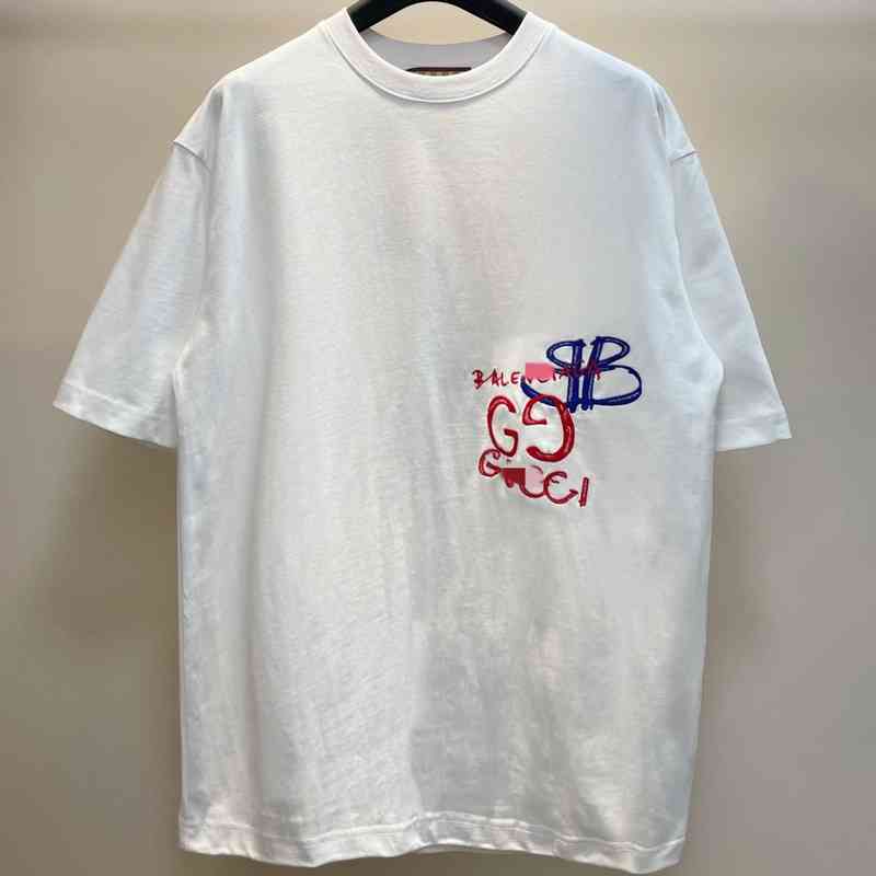 

T shirt designer shirts Baleciga's 22 Paris Co Branded Letter Printed Men's and Women's Short Sleeve Casual T-shirt Couple Bottomed Shirt Half high level shirts, White