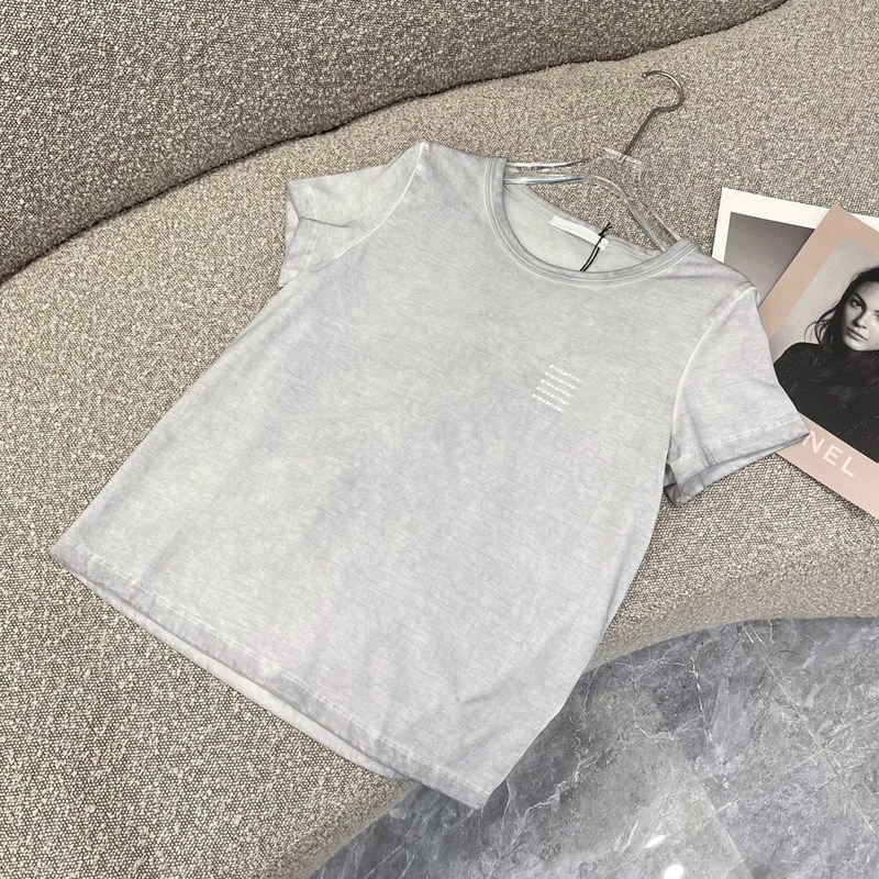 Women's Hoodies & Sweatshirts designer Aw King slim letter printed wash used short sleeve T-shirt women summer sweet and spicy round collar