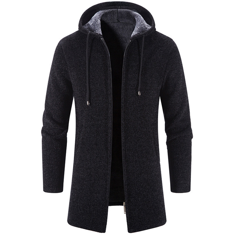 

Mens Trench Coats Autumn And Winter Cashmere Cardigan Chenille Outer Sweater Coat Windbreaker 220826, Light gray