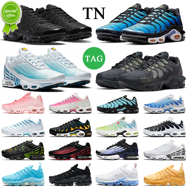 

Top Sandals Tn Plus 3 Men Women Running Shoes Triple Black White Hyper University Blue Sm, #1