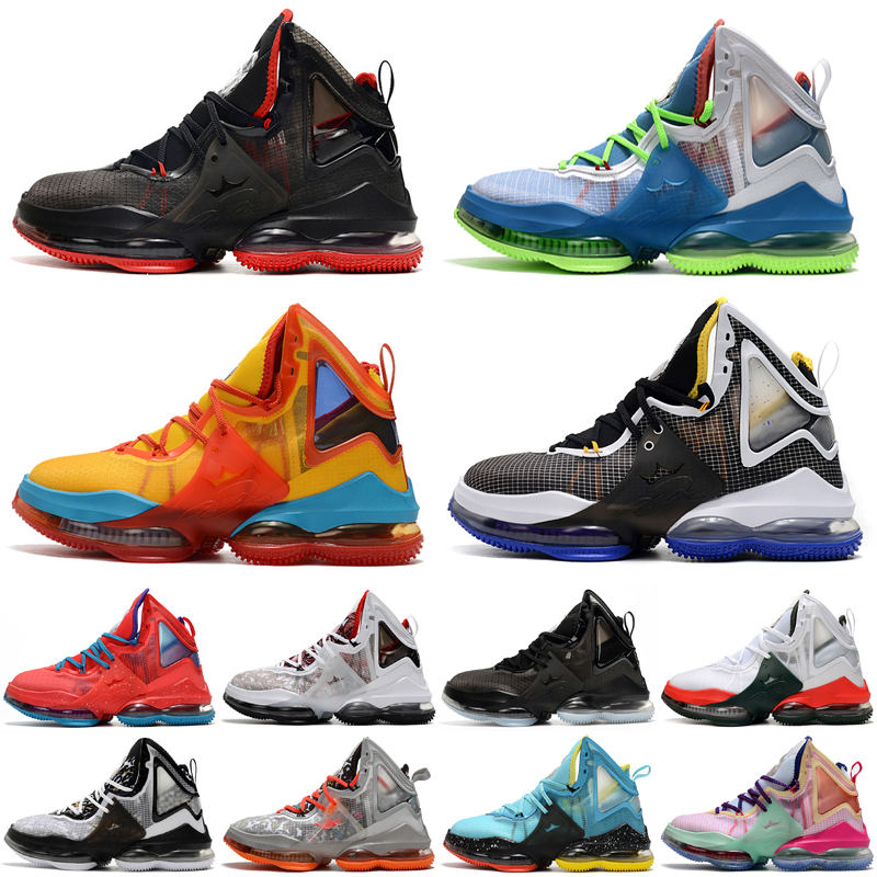 

Sports Basketball Shoes LeBrons 19 Kids Women Men Outdoor shoe 19s XIX Bred Black University Red Dutch Blue une Squad Space Jam Orange Graduate Size US 4Y-12, As photo 5