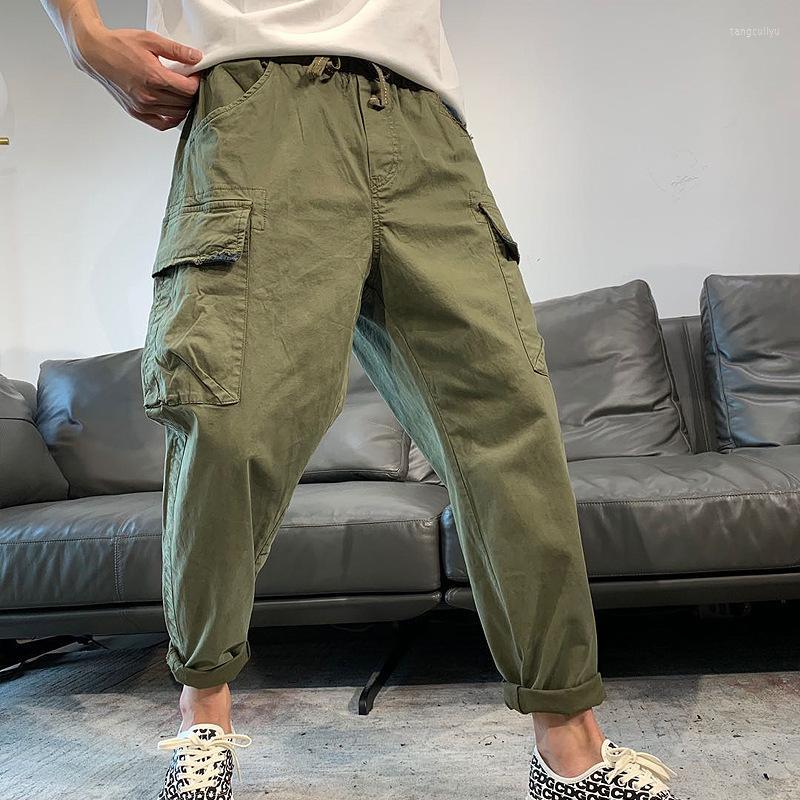 

Men's Suits Men's & Blazers 21 Autumn And Winter Four-season Models Multi-pocket European American Washed Garment Dyeing Casual Pants, Black