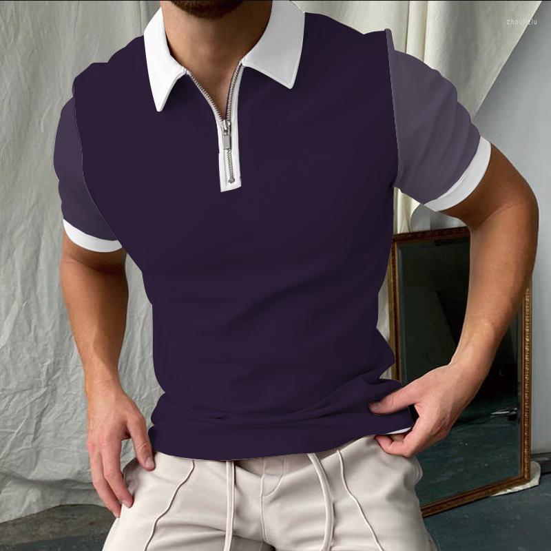 

Men's Polos Summer Fashion Clothing High Quality Casual Pattern Shirt Men's Lapel Zipper T-shirt 3D Printed Solid Color Plaid ShirtMen's, Ktk8d20221412c