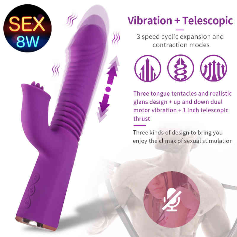 Clearance PromotionM Massager Toys Penis Cock Telescopic Thrust Vibrator g Spot Clitoral Stimulator Vibration-image-797106586