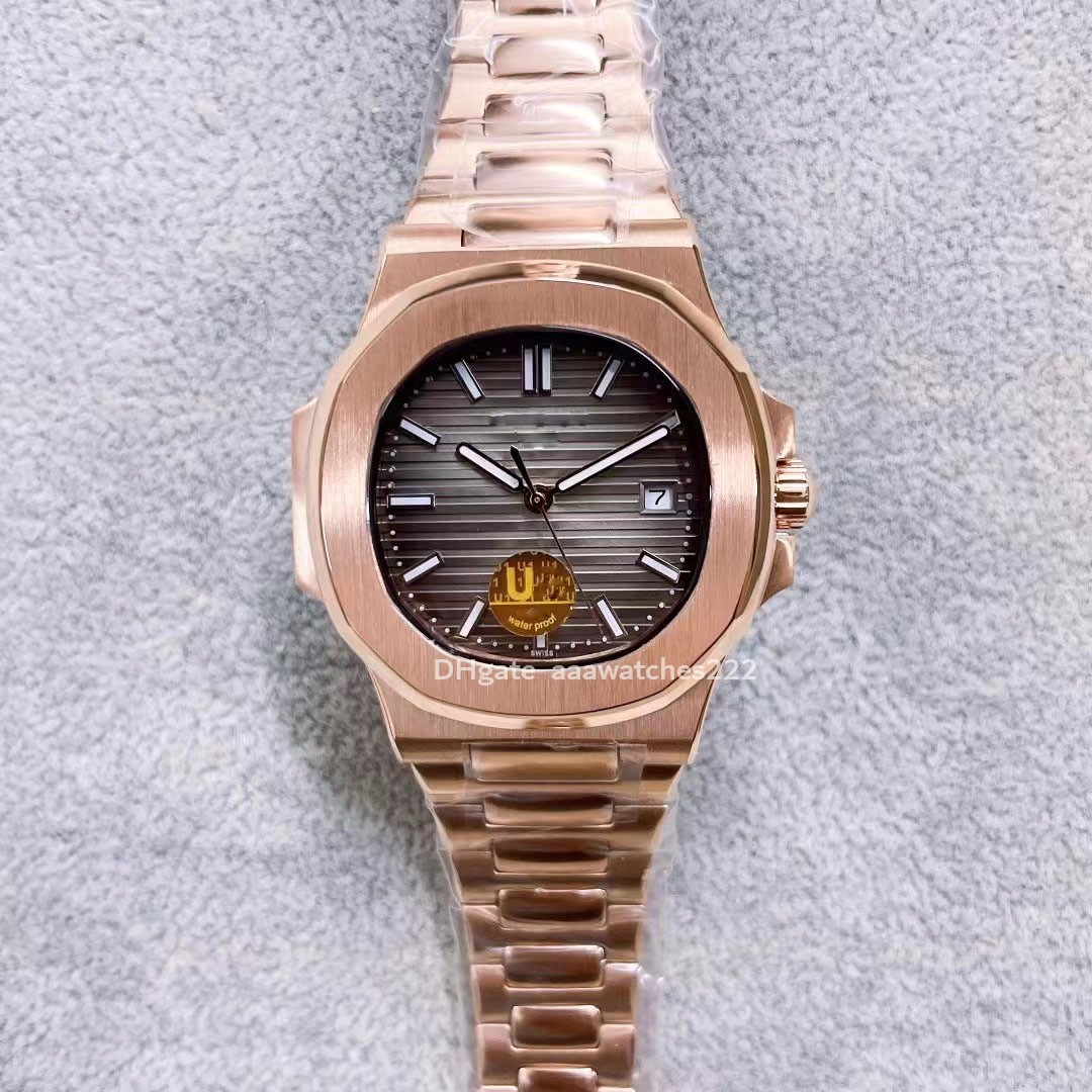 

Watches Sports Elegant Men's Automatic Mechanical Watch 40mm folding buckle blue gradient plate Fine Steel Full Black Shell Rose Gold White Bracelet PP wristwatch, Carton