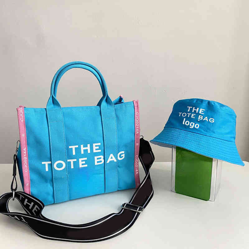 

MARC The Tote Bag Women Canvas HandBag Designer Shopping Shoulder Messenger Beach Handbag 220725, Blue