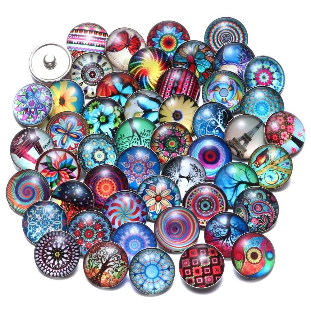 

Charm Bracelets Mixed Style Glass Snaps Buttons 18mm For Interchangeable Jewelry amlFk
