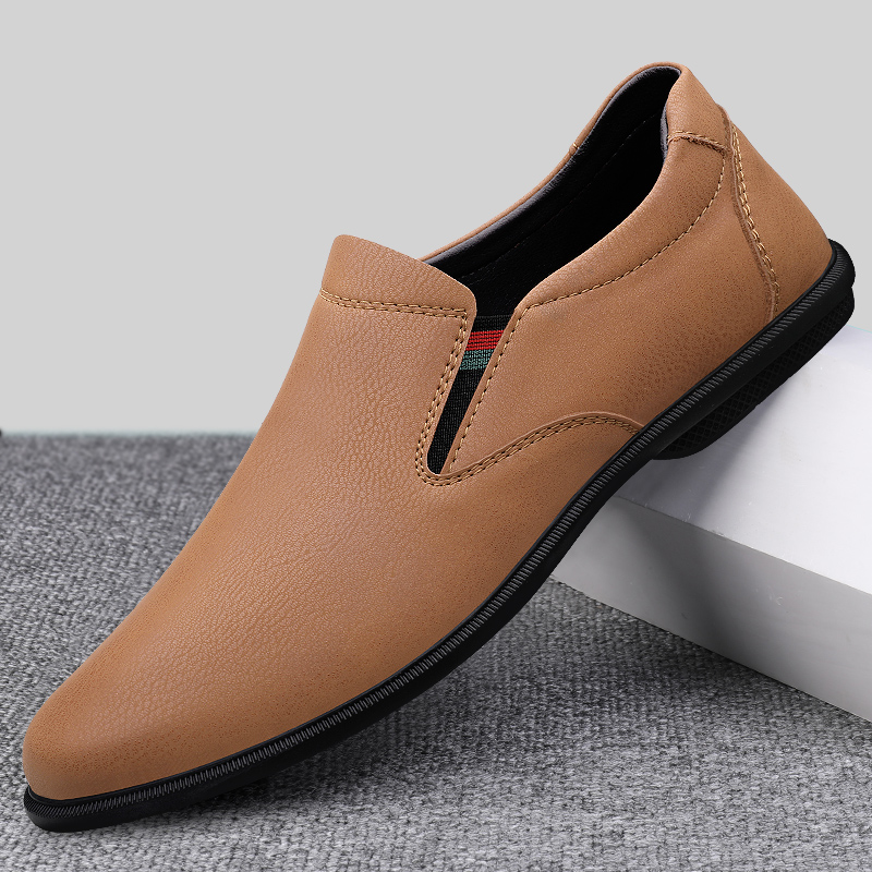 

Leather shoes 2022 autumn yellow brown soft sole sewing thread is wear-resistant