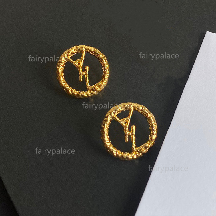 

Luxury Y Gold Earring Women Letter Ear Studs Couple Stainless Steel Hollow Out Designer Jewelry Gifts