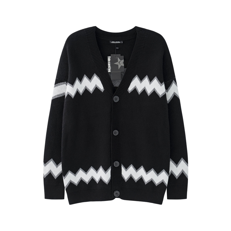 

Men's Jackets Harajuku Spliced Autumn Cardigan Sweater Male Vneck Color Matching Wave Pattern Knit Sweater Pull Homme Korean Sweaters 220826, Gray