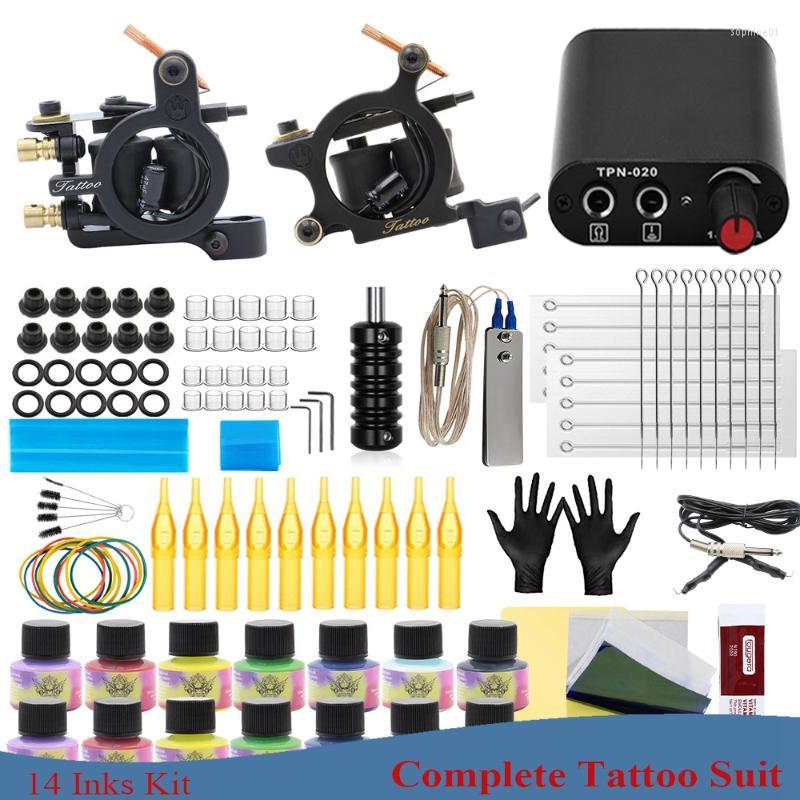 

Tattoo Guns Kits Professional Kit Coil Machine Set Power Supply Needles For Beginner Starter