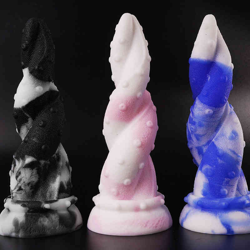 Massager Vibrator Penis Cock Silicone Adult Colorful Monster Dildo Anal Butt Plug Flirting-image-794877382