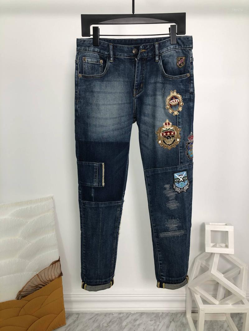 

Men' Jeans WZ08471 Fashion Men' 2022 Runway Luxury European Design Party Style Clothing, As pic