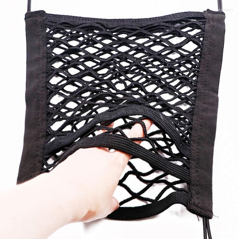

Car Organizer Storage Net With 4 Plastic Hooks Auto Seat Luggage Cargo Pocket