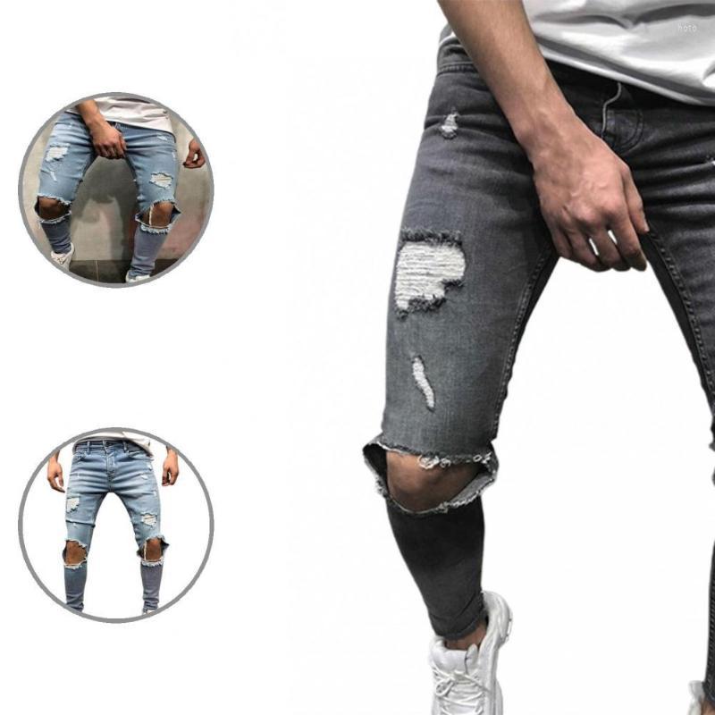 

Men's Jeans Cool Stylish Vintage Solid Color Trousers Ragged Zipper For DatingMen's Men'sMen's, Black