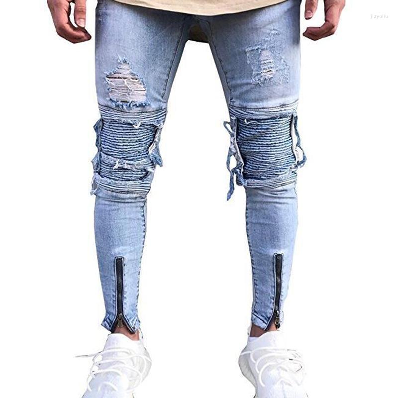 

Men's Jeans 2022 Casual Men's Hole Skinny Fashion, Blue