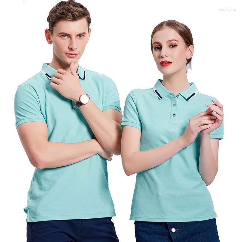 

Men's Polos Summer T-shirts High Quality Cotton Women Men Shirts Casual Short Sleeve Mens Turn-Down Collar T Shirt For MenMen's, Navy blue