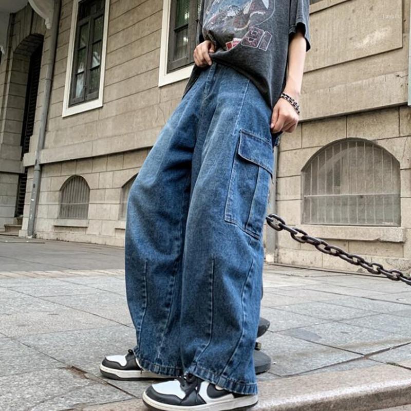

Men's Jeans Men's Straight Leg Street Casual Wide Hip Hop Skate, Blue