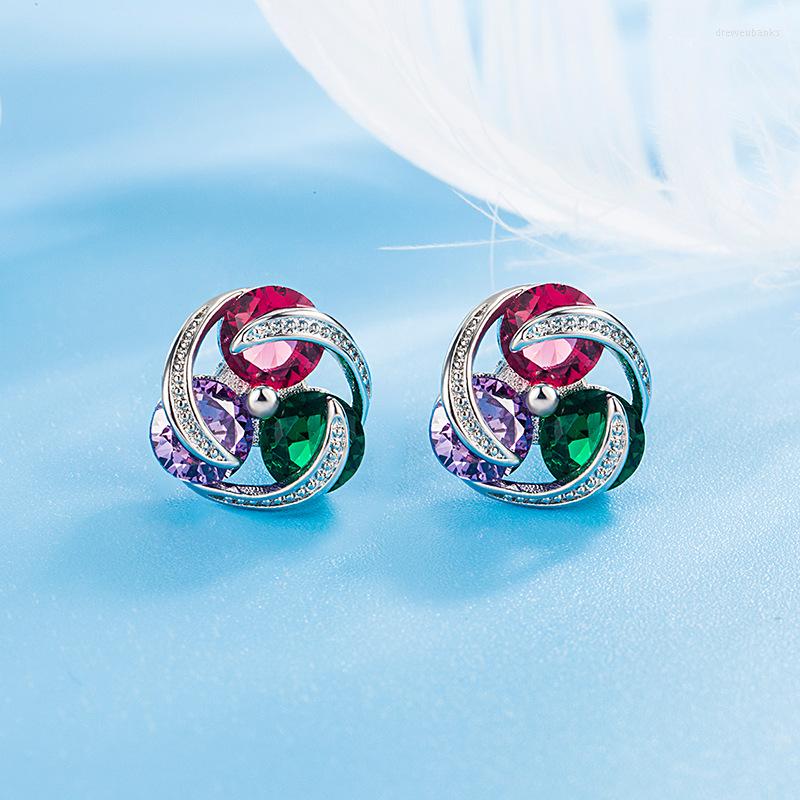 

Stud Earrings Genuine 925 Sterling Silver Natural Crystal Jewelry Earring For Women Bohemia Aros Mujer Oreja Orecchini GirlsStud