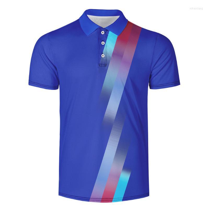 

Men's Polos Cross-border 3D Three-dimensional Pattern 13 Lapel Short Sleeve Advertising Custom Casual Sports Shirt LOGOMen's