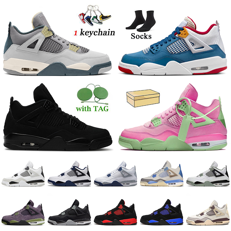 

2022 Newest 4s Messy Room Basketball Shoes With Box Jumpman 4 Midnight Navy University Blue Fire Red Thunder Black Cat Sail White Oreo Women, C45 neon 36-47