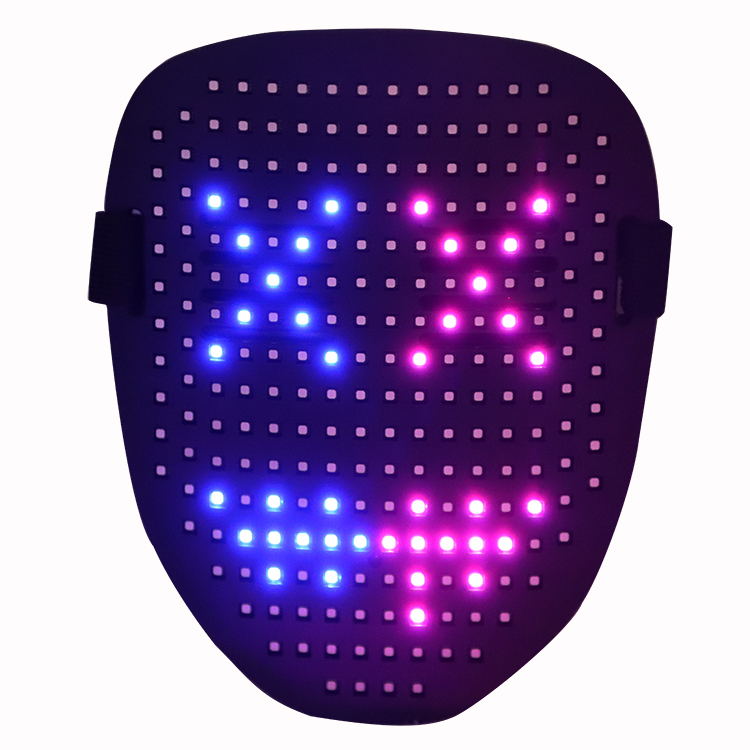 

2022 Halloween LED mask luminous mask 25 dynamic pictures 25 still picturess face-changing induction party dance bar atmosphere propss