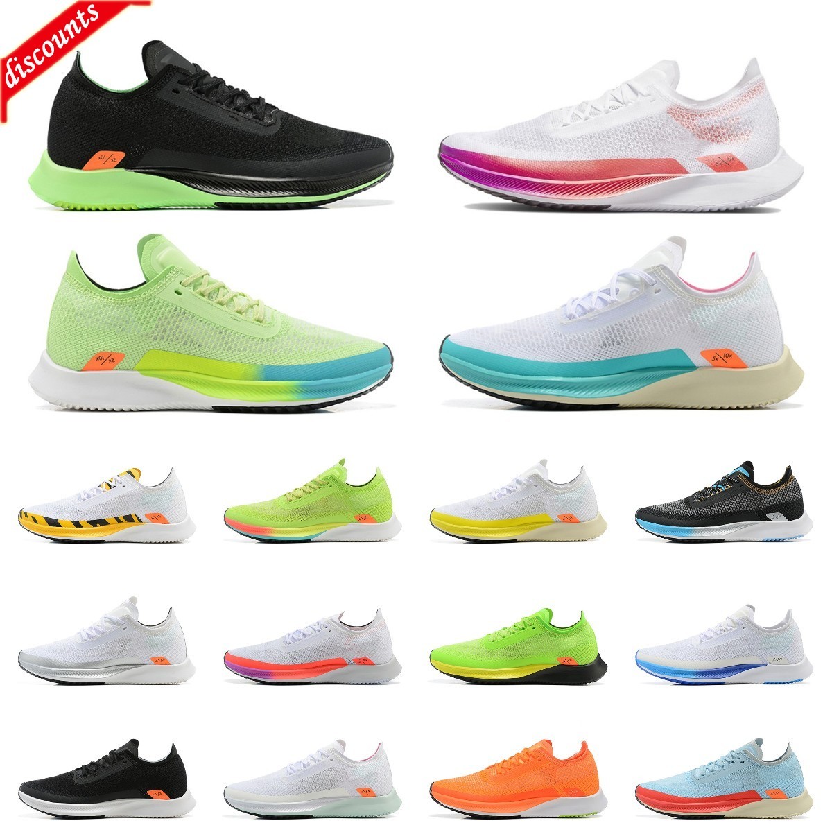 

2022 Sandals Fashion Women Mens Streakfly Proto Running Shoes With Socks Black Green Blue Orange Photon Dust White Sliver Pink Mesh Trainers casual, Z009