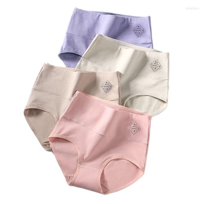 

Women's Panties Plus Size 5XL 4Pcs High Waist Women Breathable Cotton Underwear Ladies Comfort Seamless Briefs Female Slimming, 2647