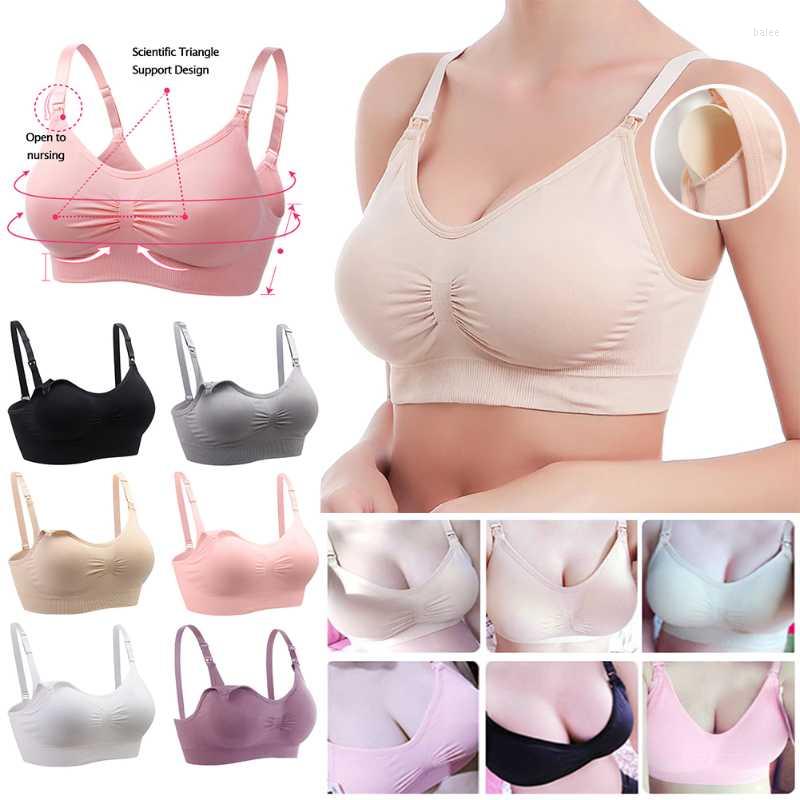 

Bras Women Maternal Bra Plus Size Nursing For Pregnant Maternity Breastfeeding Support Mother Sleep Feeding Front BuckleBras, Black