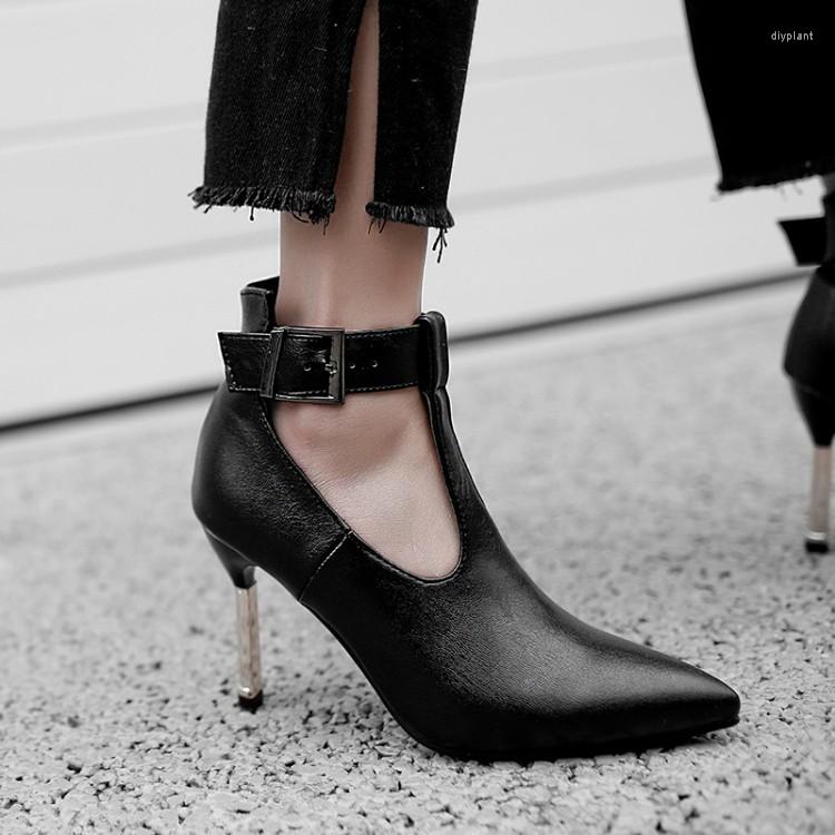 

Dress Shoes Big Size Ladies High Heels Women Woman Pumps Buckle Fine-heeled High-heeled Single ShoesDress, Black