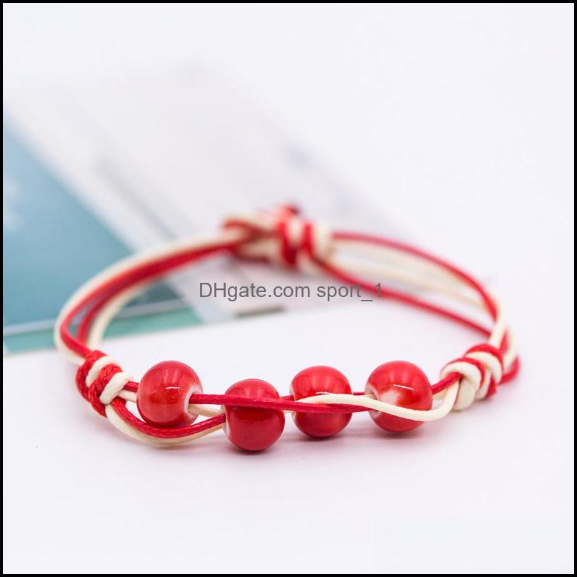 

Charm Bracelets Ceramic Jewelry Bracelet Simple And Beautif Hand-Woven Small Drop Delivery 2021 Sport1 Dhcxf
