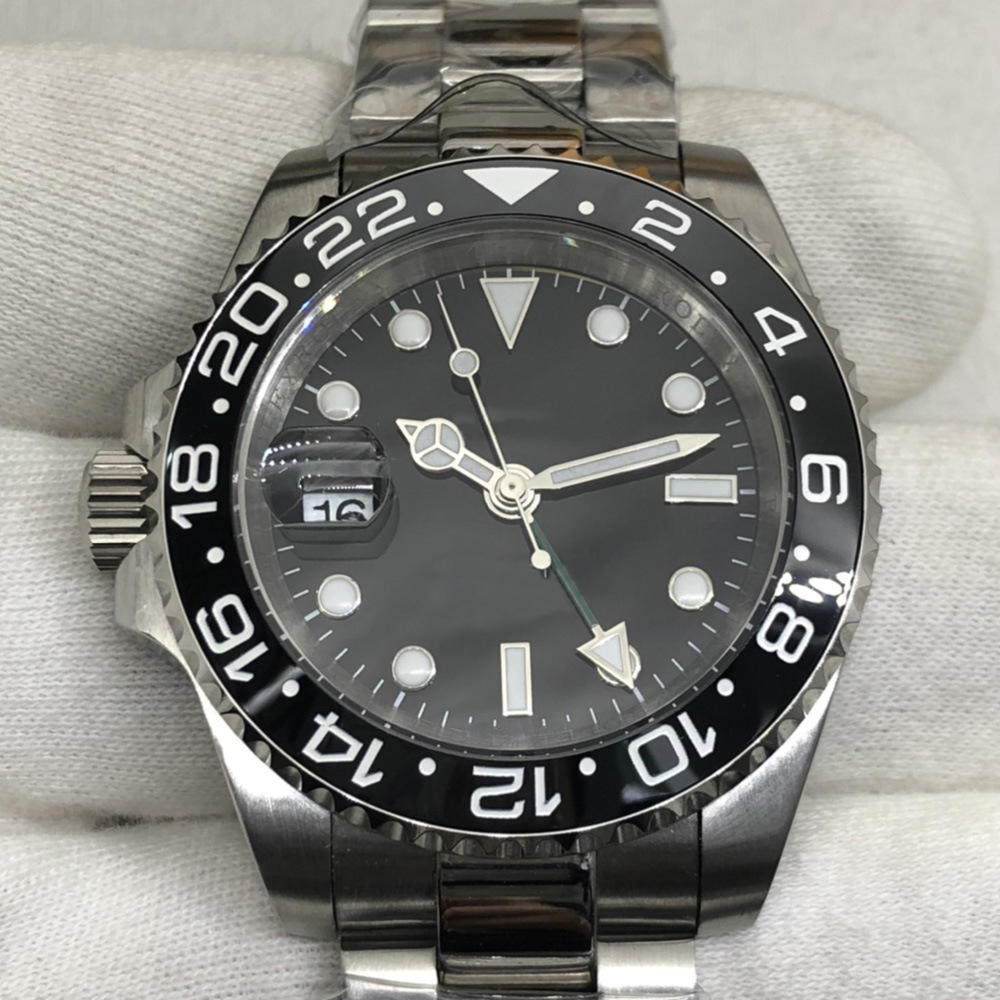 Mentille entièrement automatique Watch mécanique GMT 40mm 904L Montres pour hommes 126720 Mouvement de haute qualité Sapphire imperméable