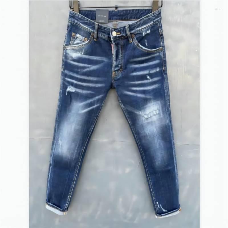 

Men's Jeans Pants Design Cool Top Men Slim Denim Trousers Blue Hole For 050Men's, 050